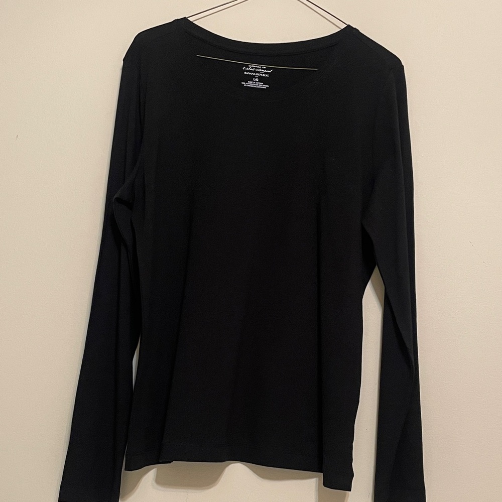Banana Republic Elegant Black Long Sleeve Tee